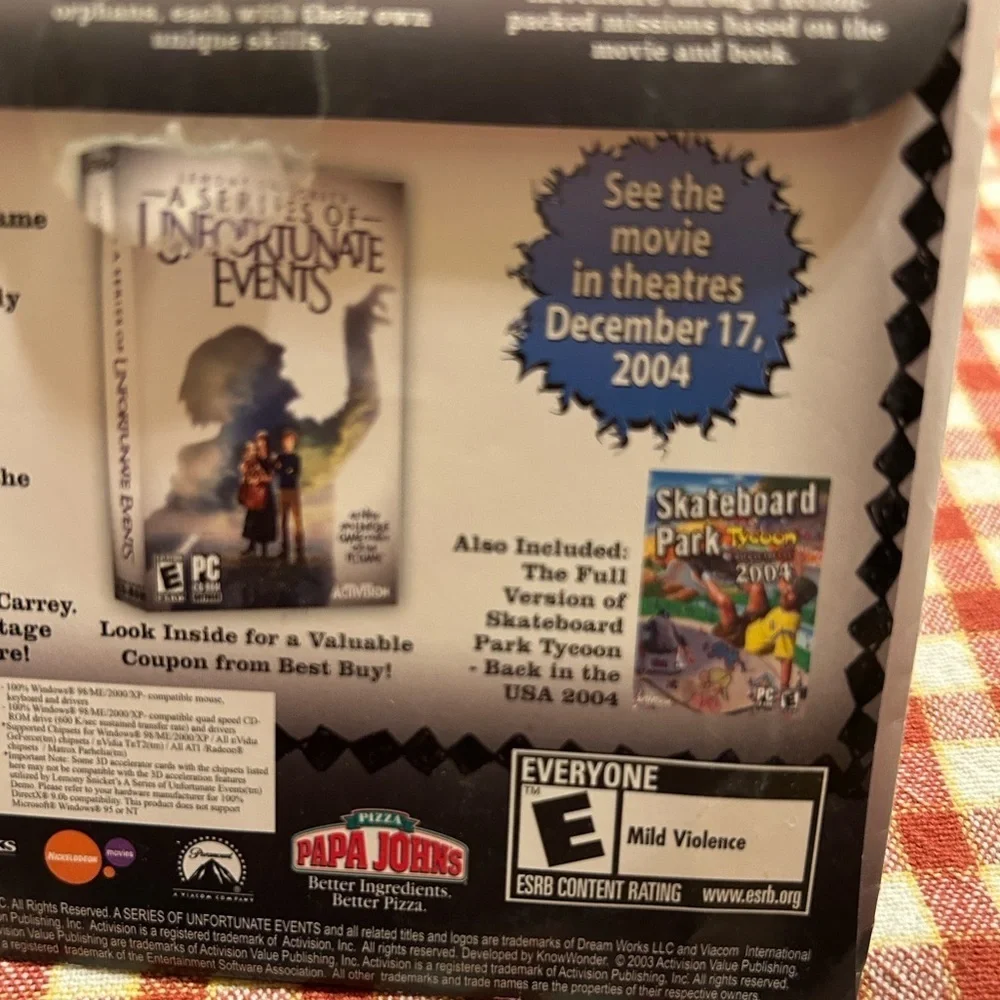 2004 Lemony Snickets Series Of Unfortunate Events LTD ED PREVIEW CD PC CD ROM